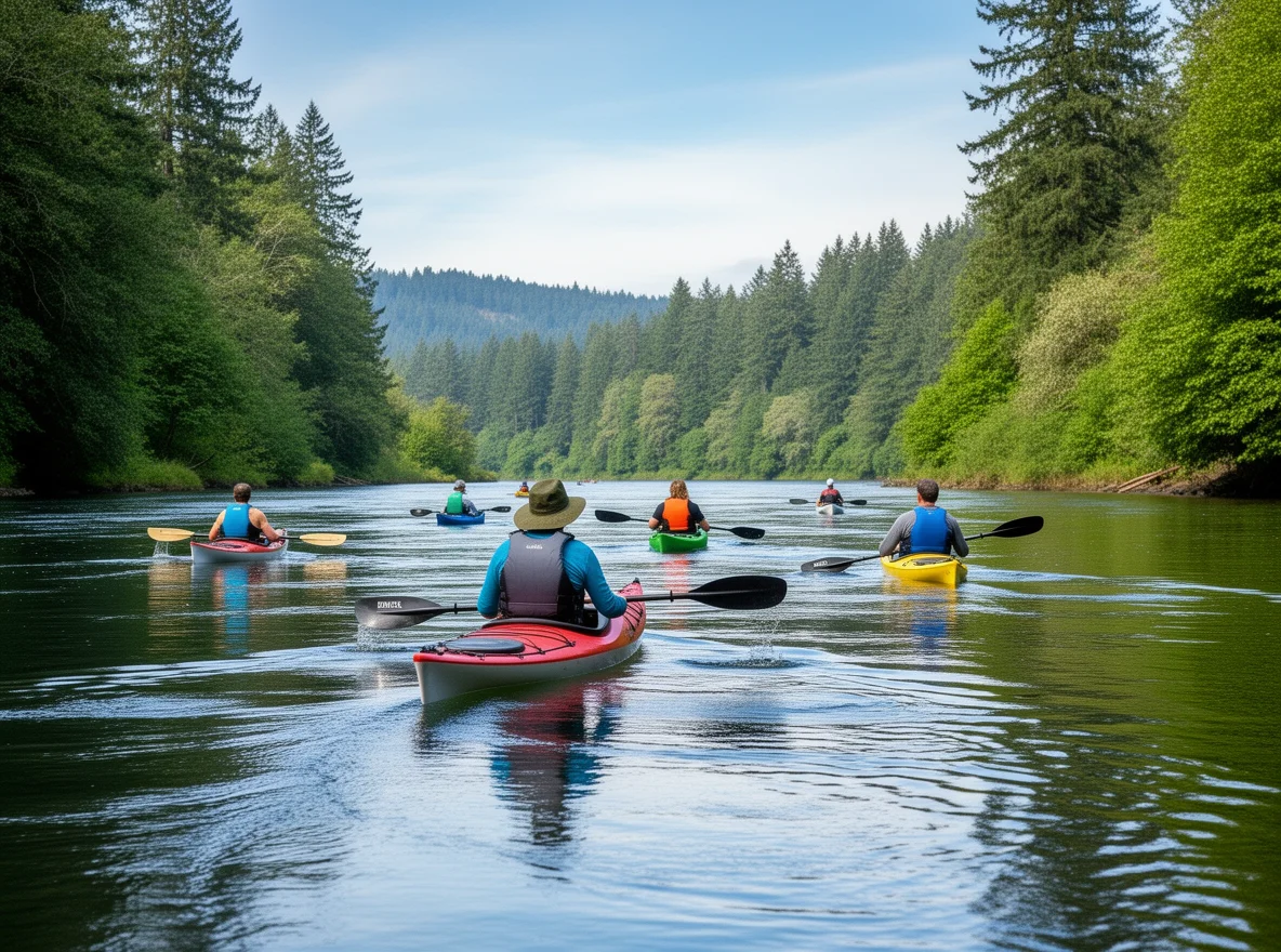 Kayaking on the Rogue River near Gold Beach, Oregon