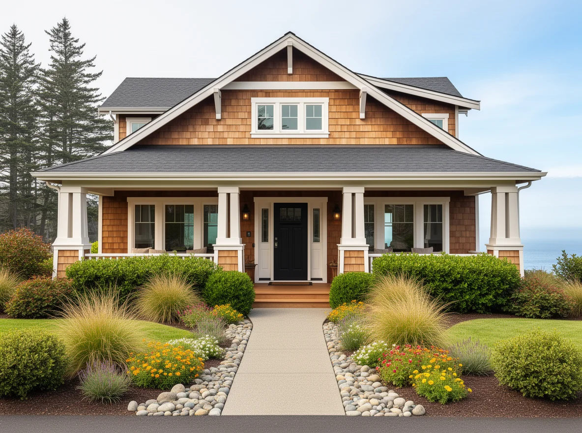 Coastal home exterior in Brookings, Oregon