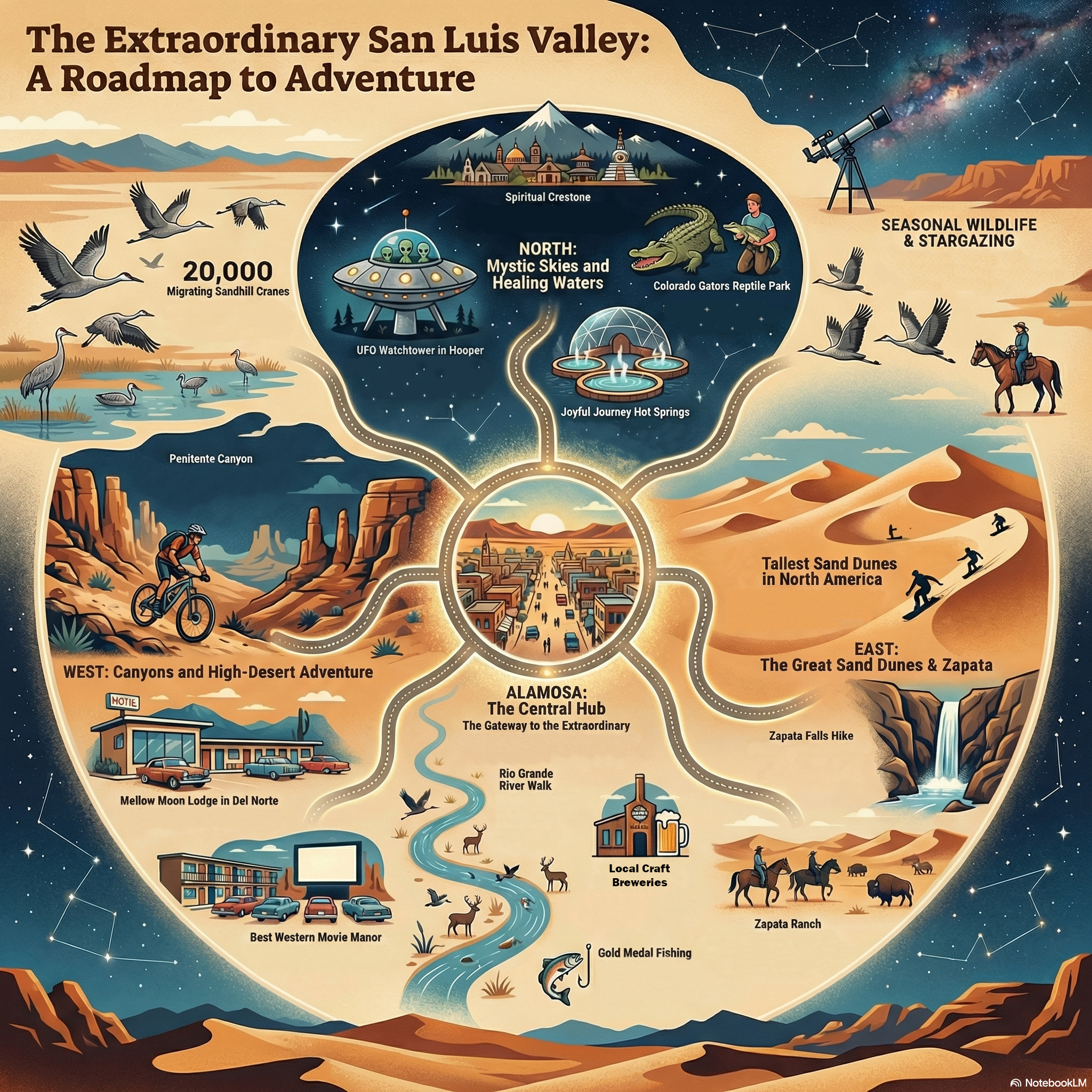 San Luis Valley Map Highlighted sites in the San Luis Valley