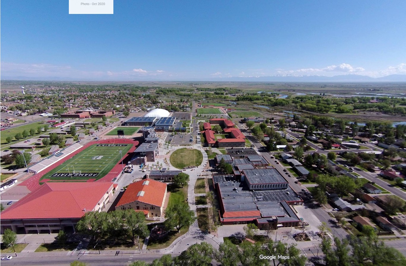 Adams State University Aerial view of Adams State University