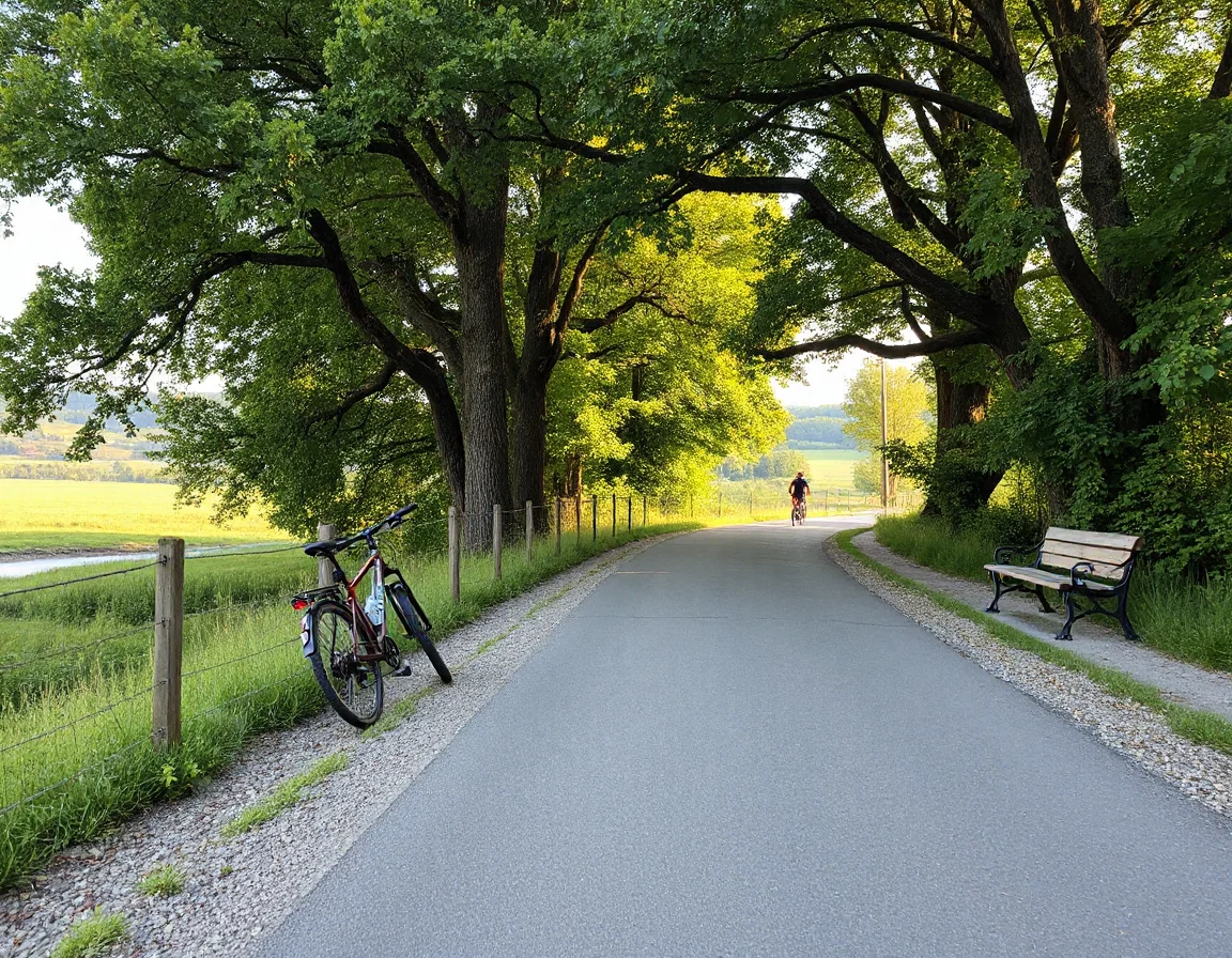 Cycling trail through the countryside near Purcellville