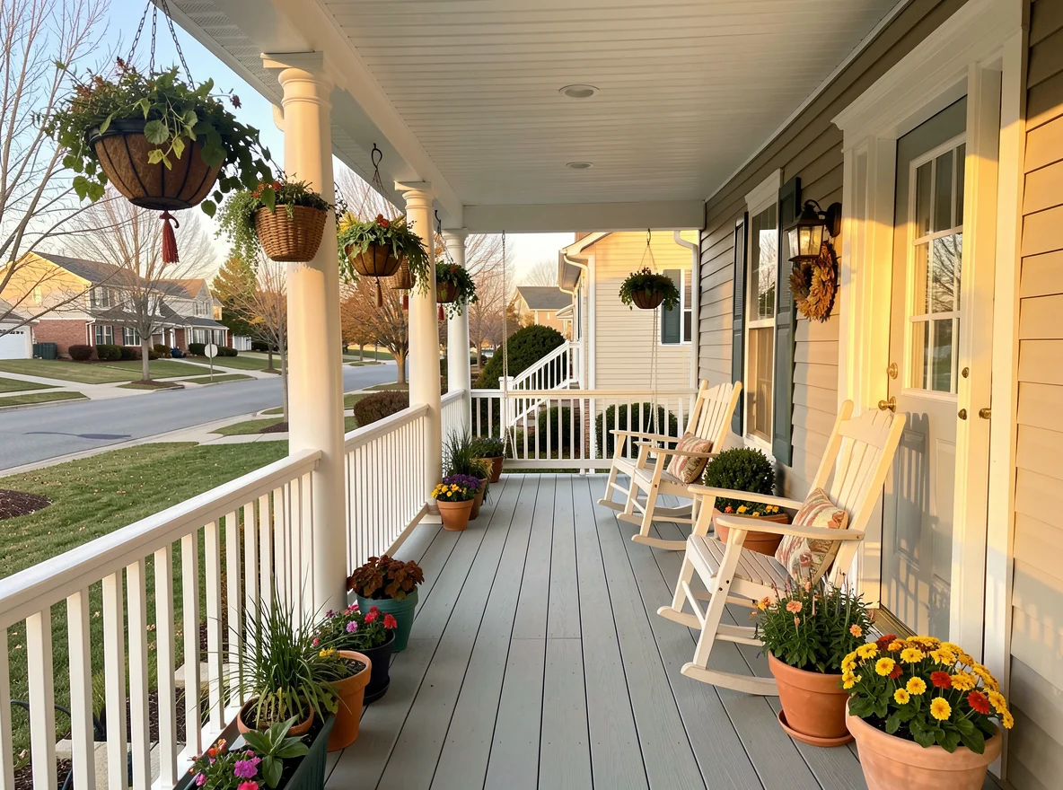 Front porch upgrade for a Maryland home
