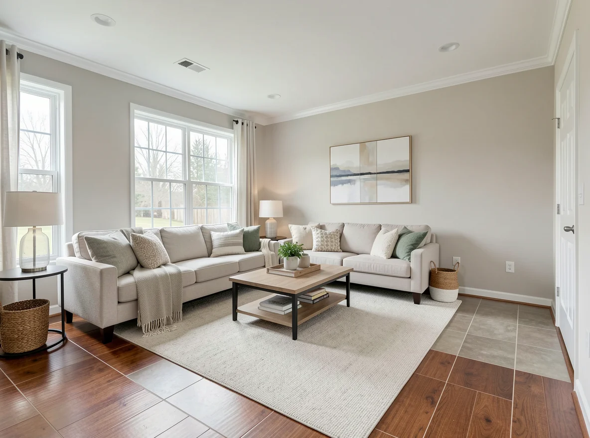 Bright interior of a starter home