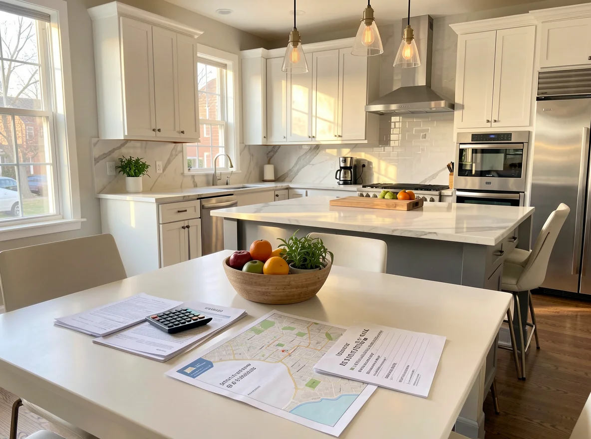 First-time buyer planning visual for deciding between a Baltimore condo and rowhome