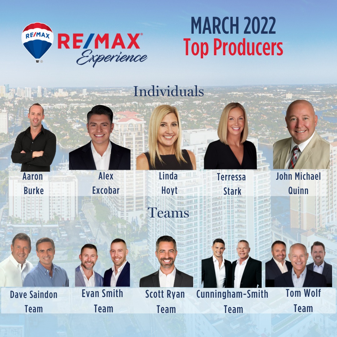 Top 10 Fort Lauderdale Realtor Producers March 2022