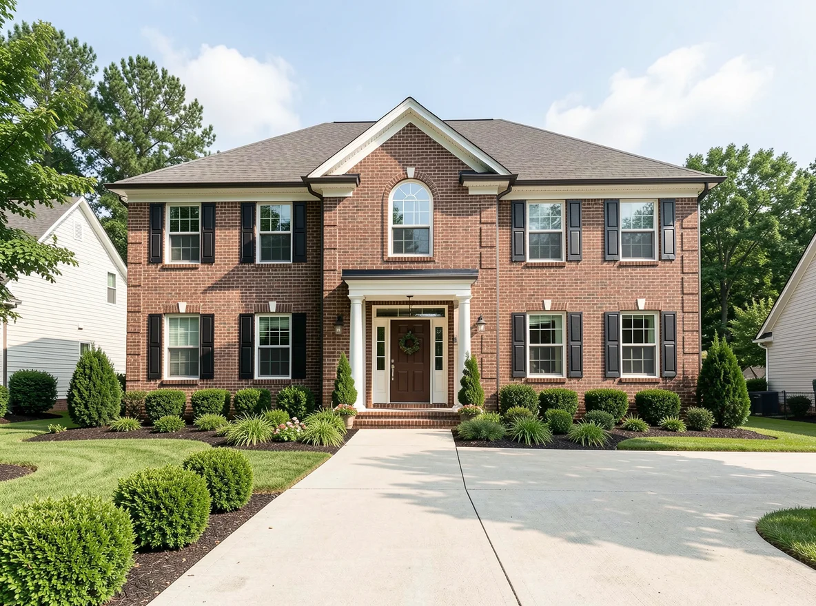 Updated brick home exterior in Middle Tennessee