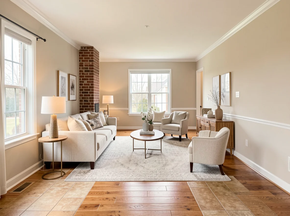 Interior updates with fresh paint and improved flooring