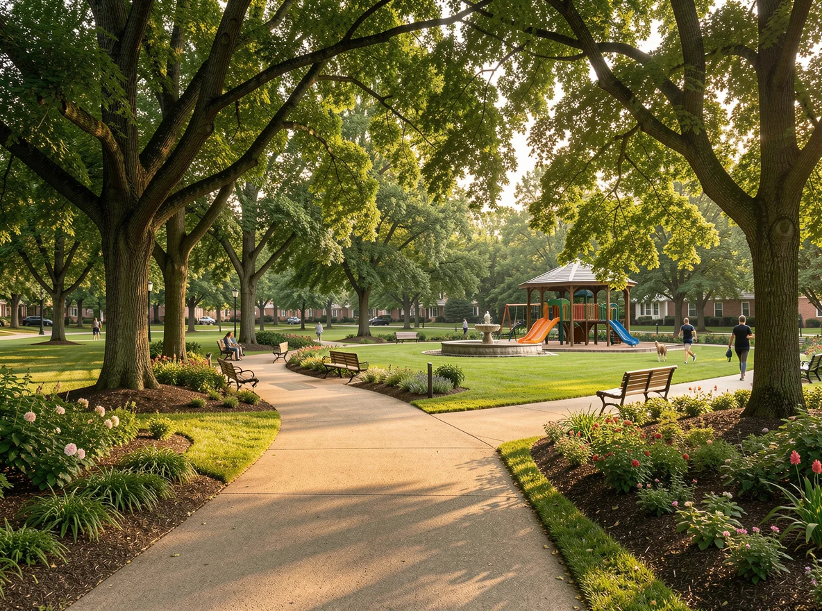 Neighborhood park in Nashville with walking path and green space