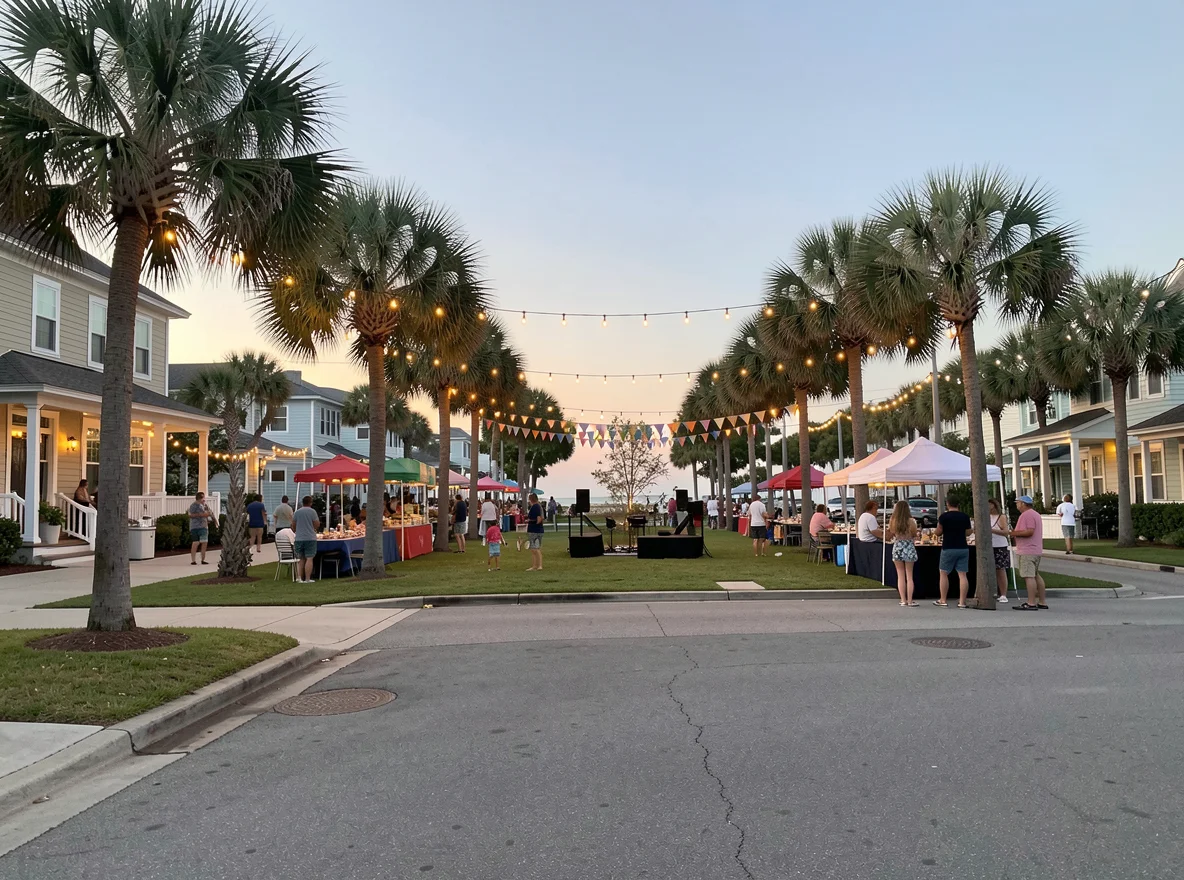 Walkable neighborhood setting in coastal Florida