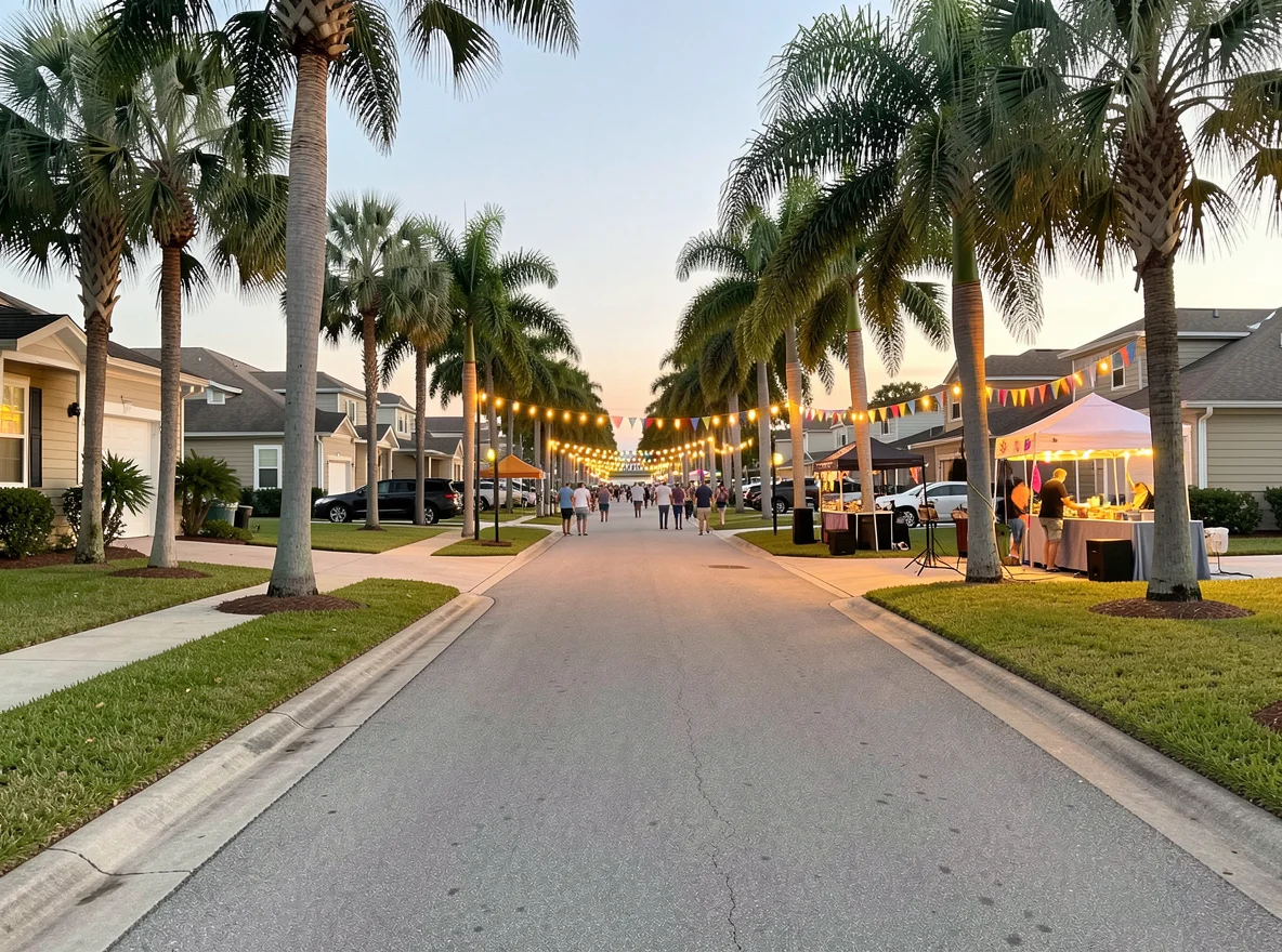 Neighborhood street scene in Tampa