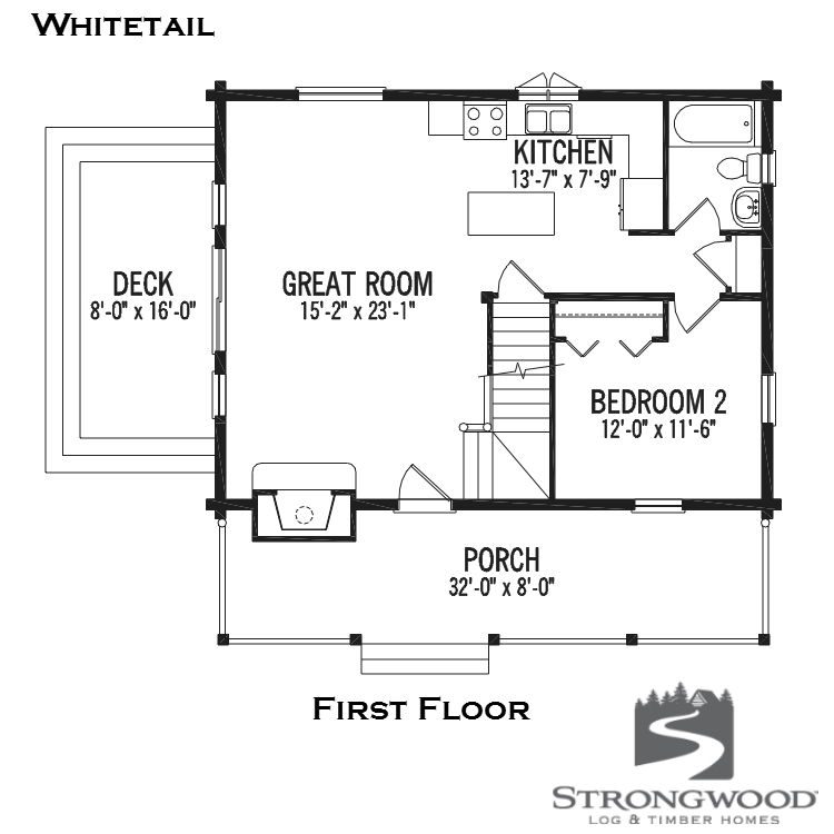 North Conway NH new log home whitetail floor plan 2