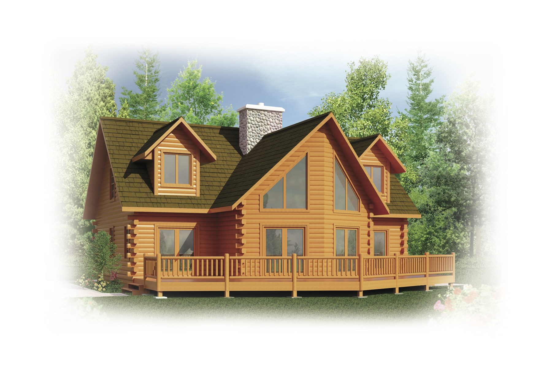 North Conway NH log home package Onaway Lodge