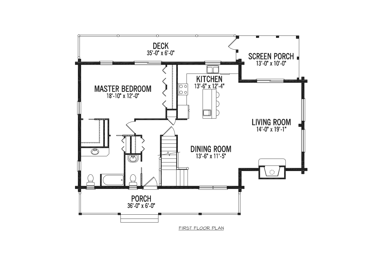 North Conway NH crystal lodge log home builder package floor plan 2