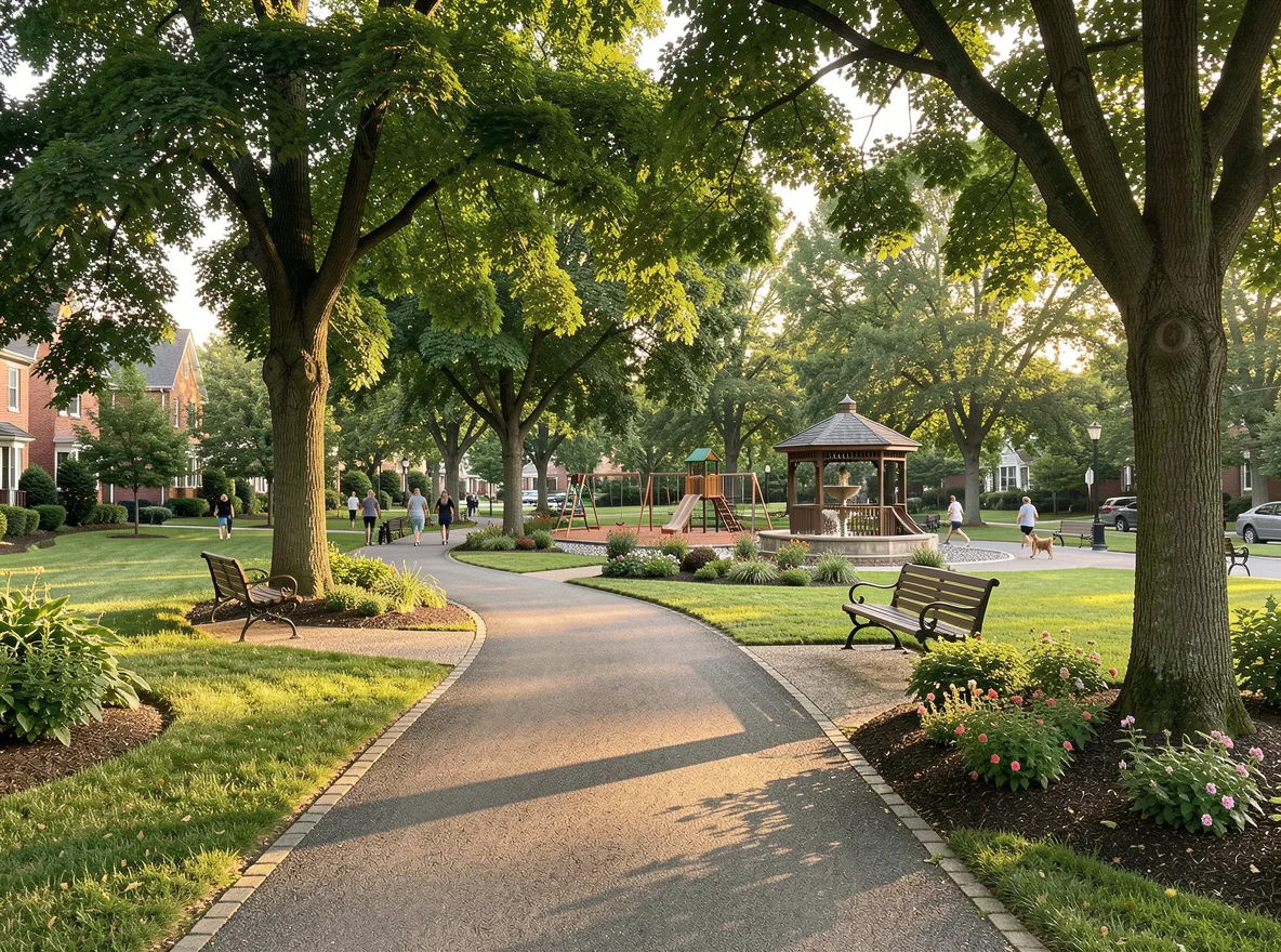 Neighborhood park and walking path in Fort Thomas