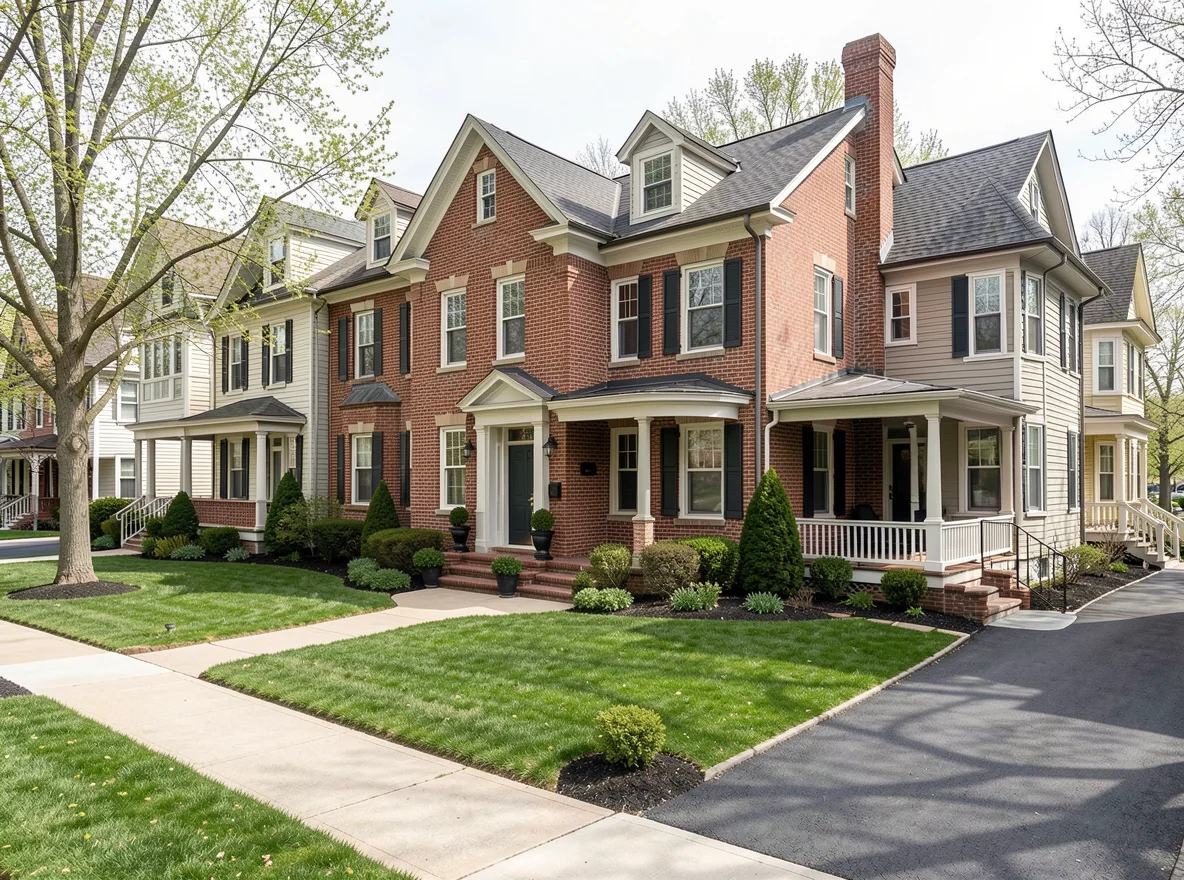 Historic brick homes in Covington, Kentucky