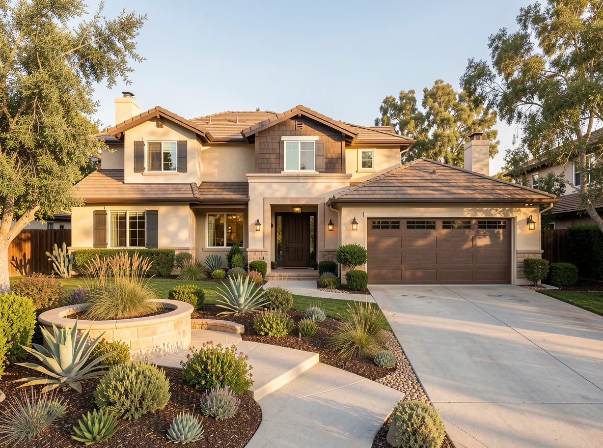 Los Angeles home exterior in an attractive residential neighborhood