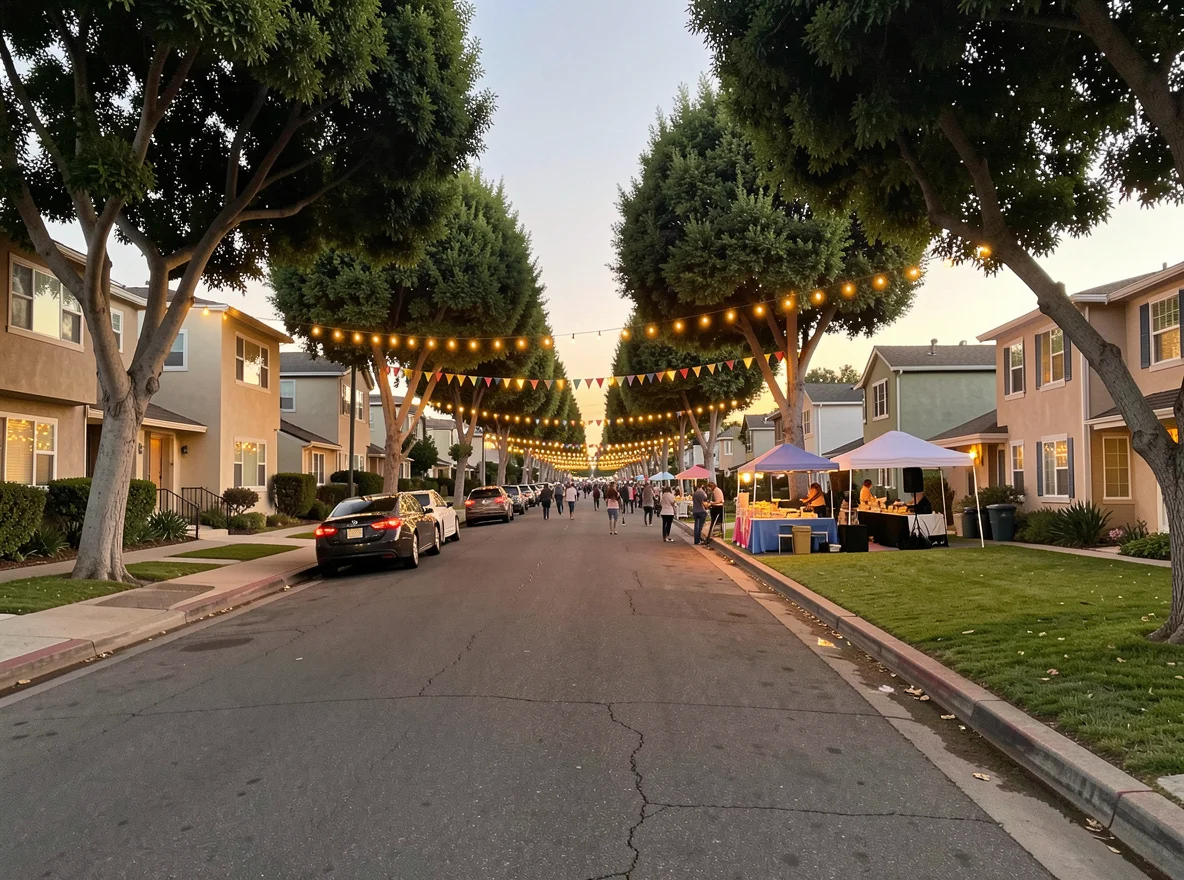 Los Angeles neighborhood street scene