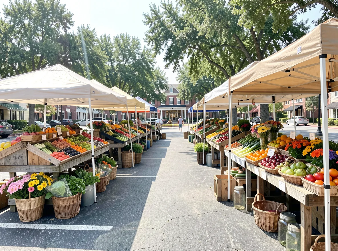 Lafayette farmers market scene