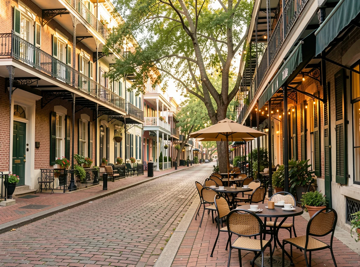 Historic New Orleans streetscape with classic architecture