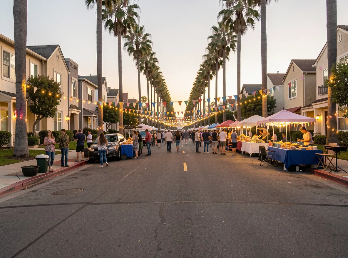 Urban community atmosphere in Los Angeles