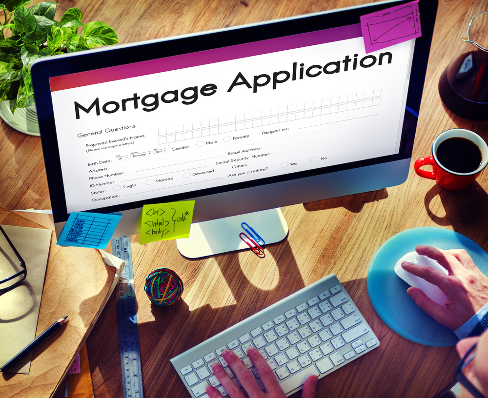 online mortgage application displayed on the computer screen