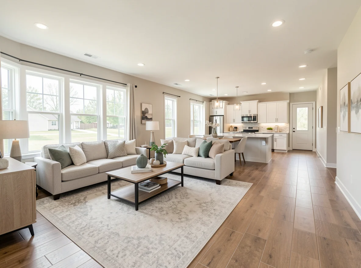 Bright interior of a staged home