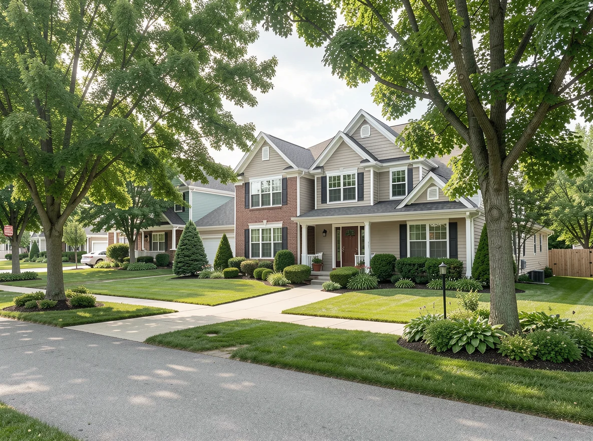 Tree-lined residential street in Chanhassen