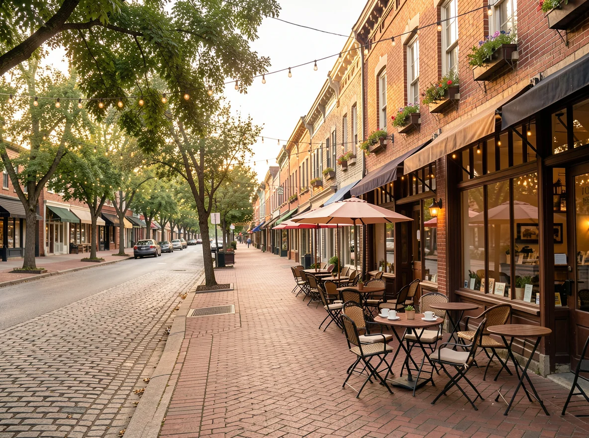 Historic downtown streetscape in Excelsior, Minnesota