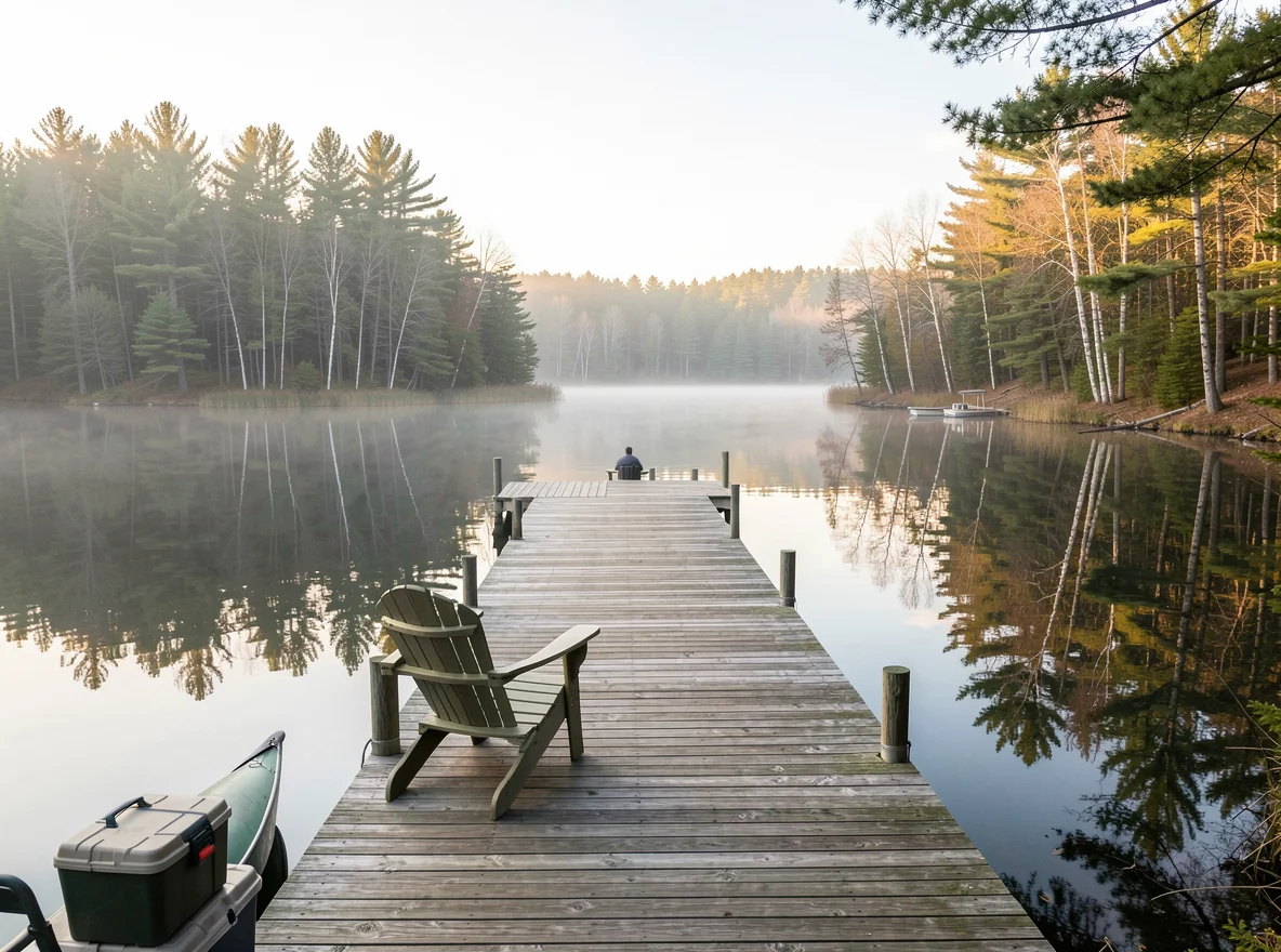 Lake dock in Whitingham