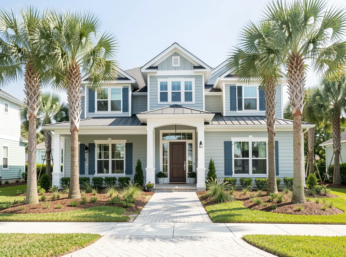 Updated coastal home exterior in West Palm Beach