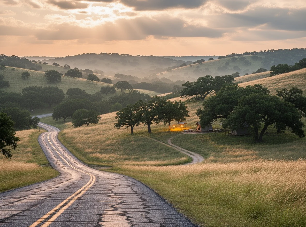 Central Texas landscape with rolling hills and native trees near Belton