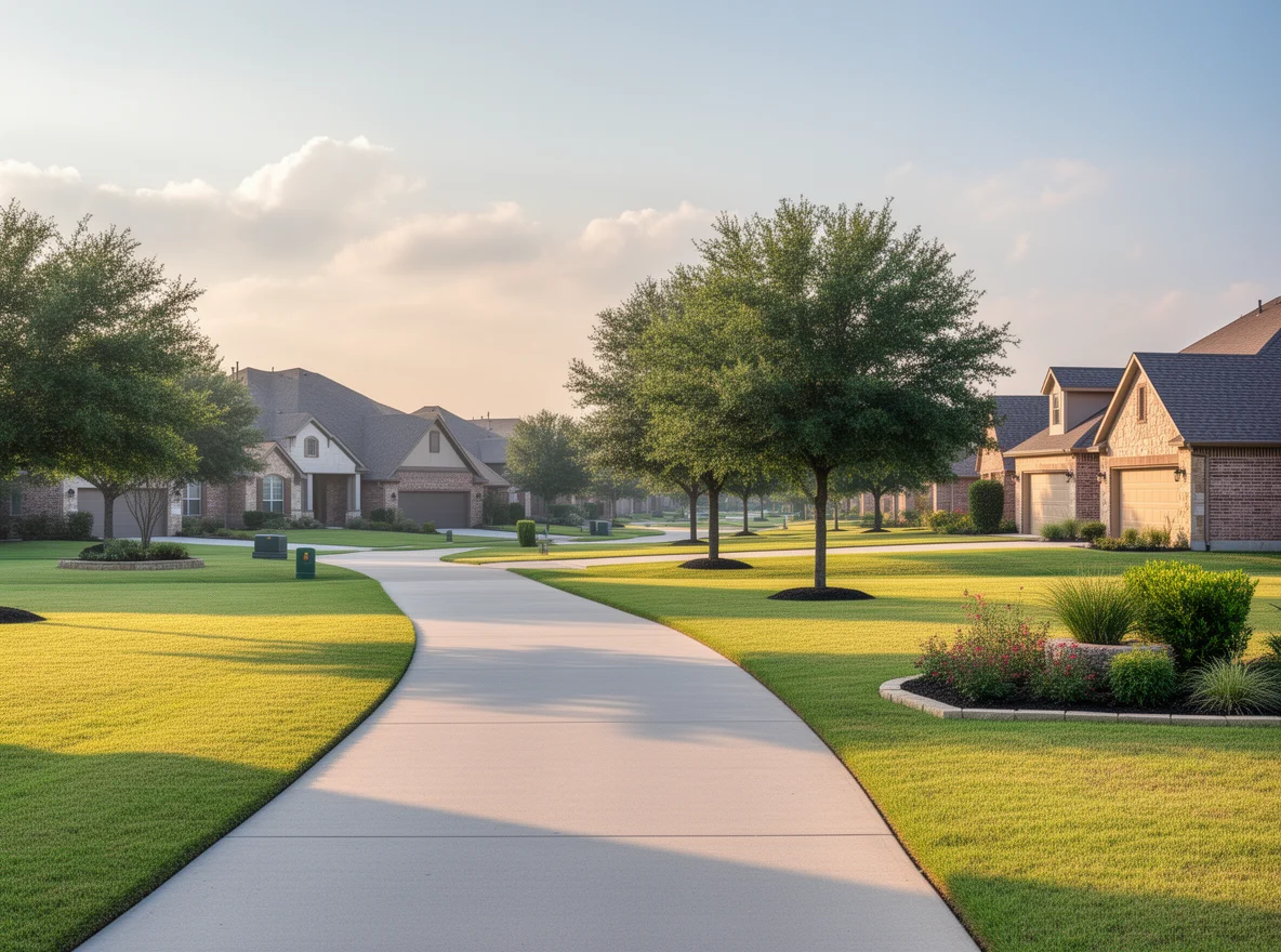 Neighborhood trail and green space lifestyle in Belton, Texas