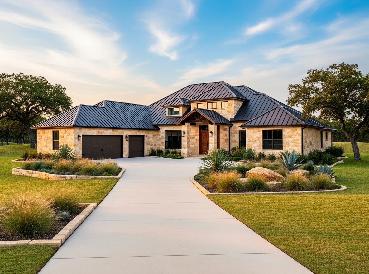 Luxury custom home with native landscaping in Belton
