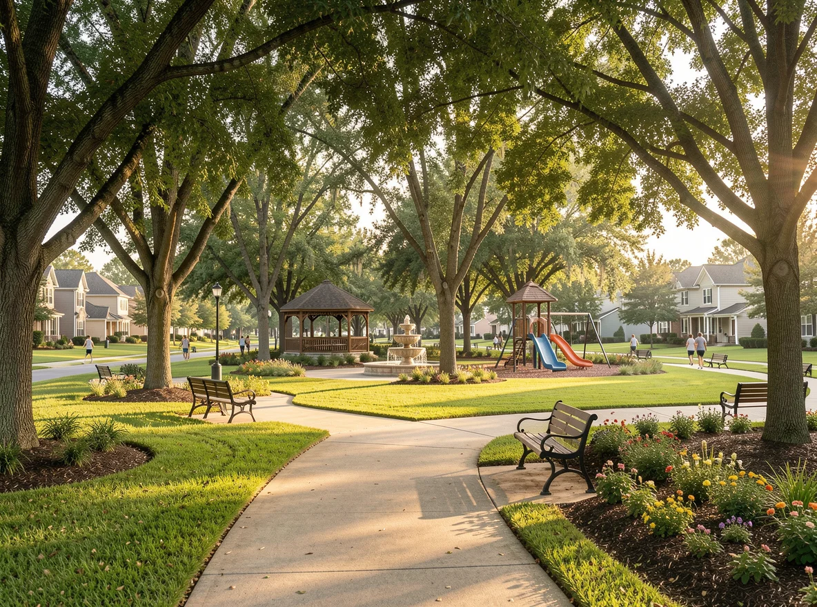 Neighborhood park and homes near Tomball