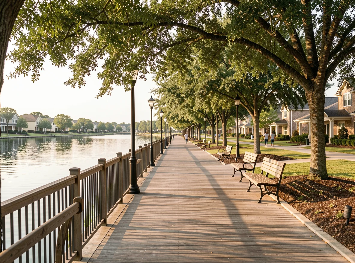 Waterfront scene in The Woodlands