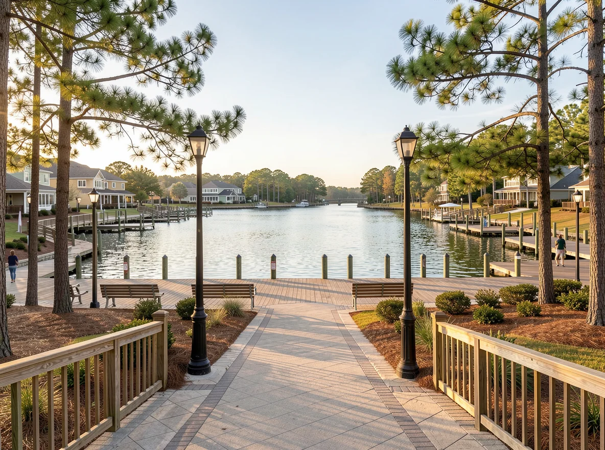 Lakefront scenery in Conroe