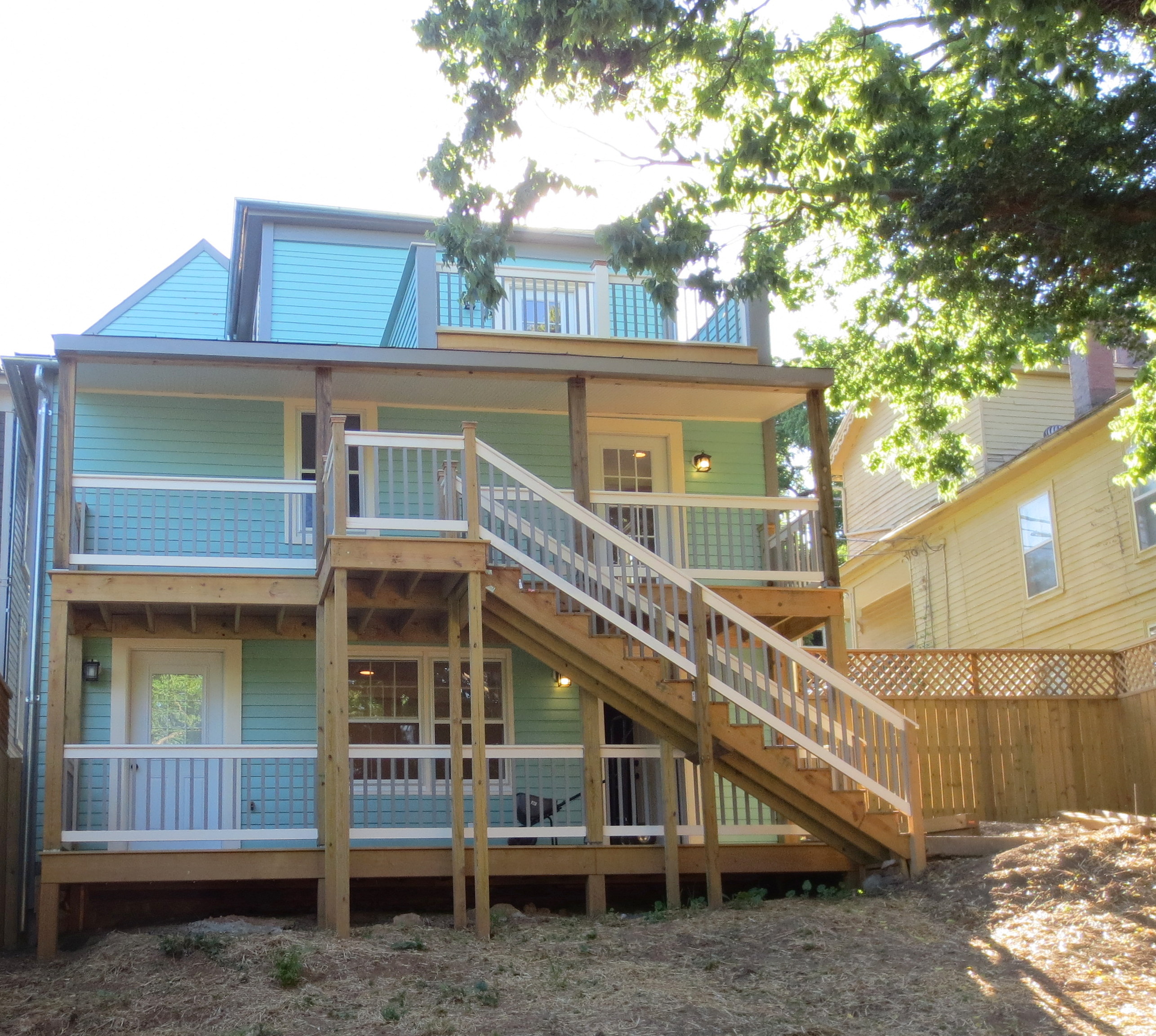 The Landmark restored rear view of deck and balconies