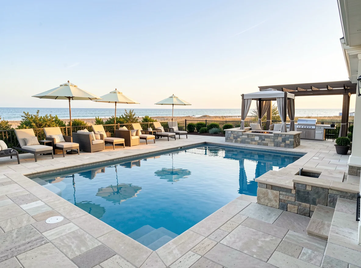 Coastal patio staged for buyers