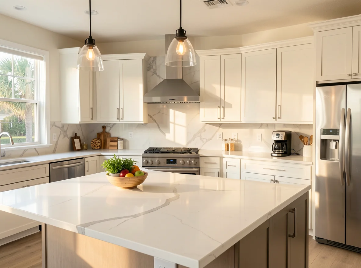 Staged kitchen in a Lakewood Ranch home