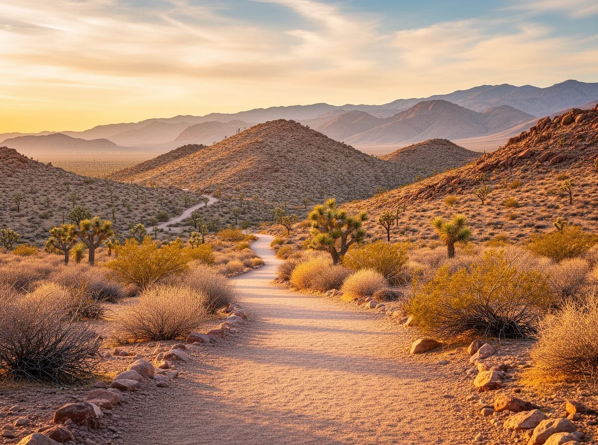 Desert trail near the Red Rock foothills by Summerlin