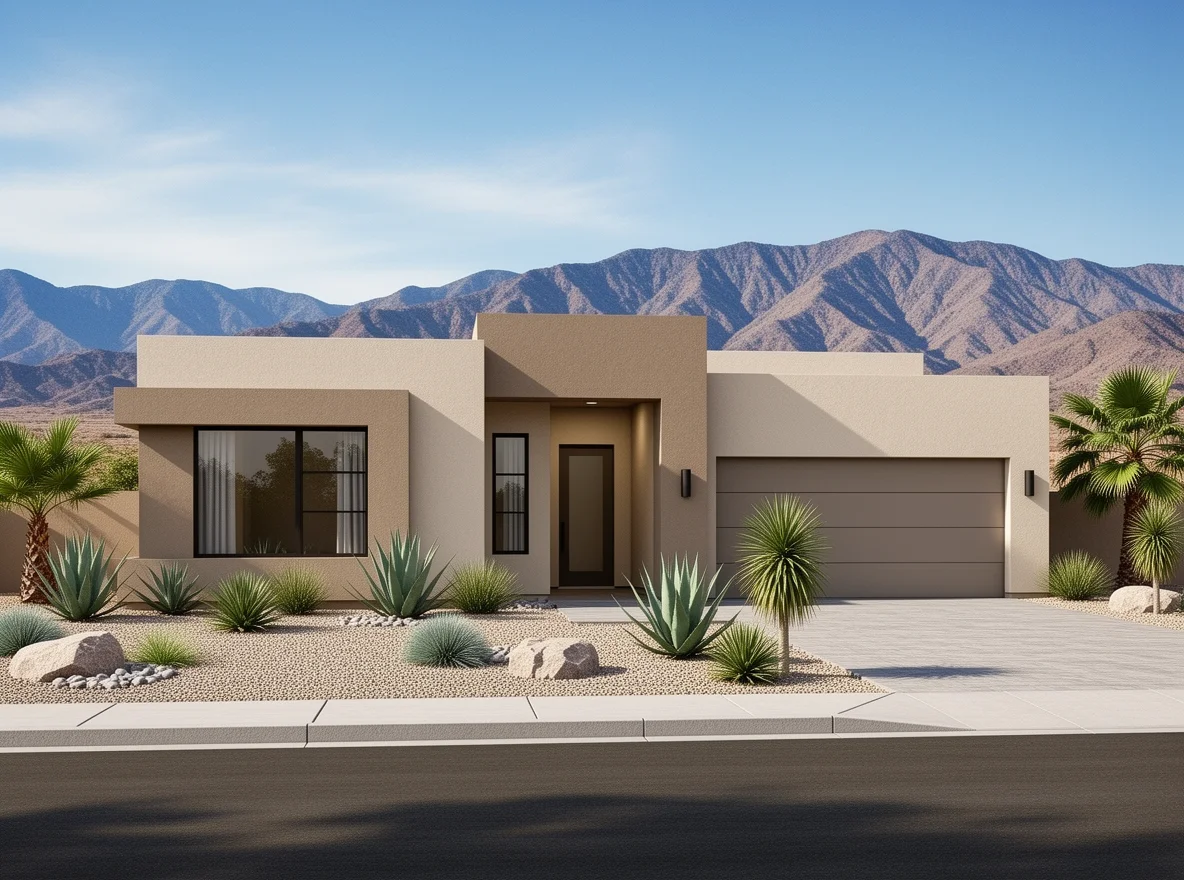 Modern desert-style home exterior in Las Vegas