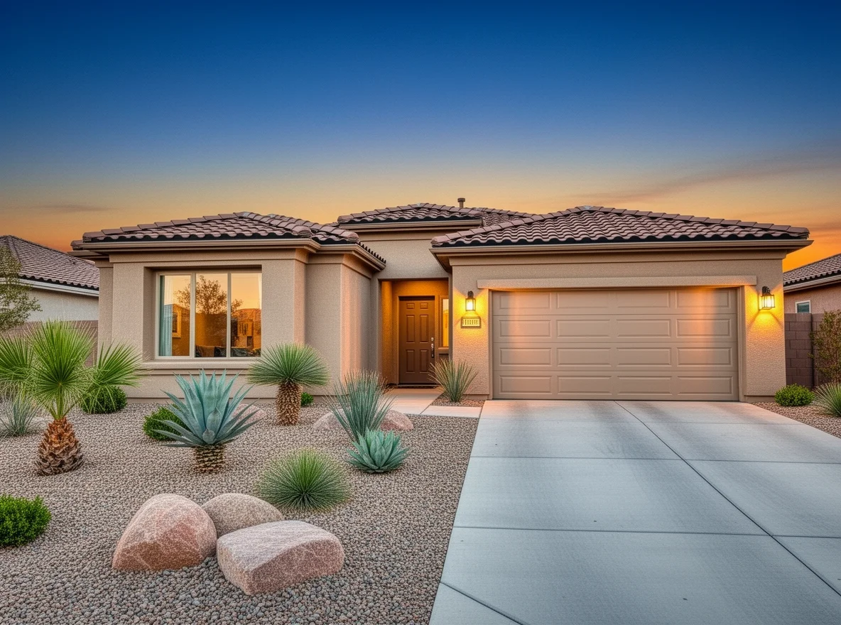 Southwestern-style home exterior in Spring Valley