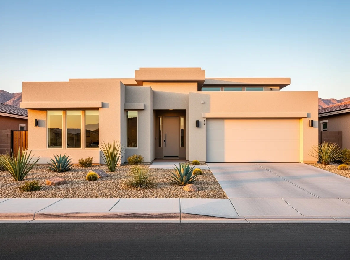 Modern Las Vegas home with desert landscaping