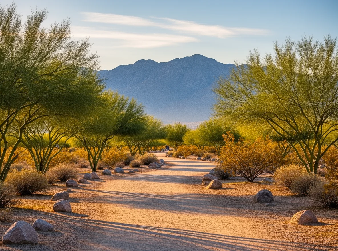 Walking path in a desert park near Spring Valley