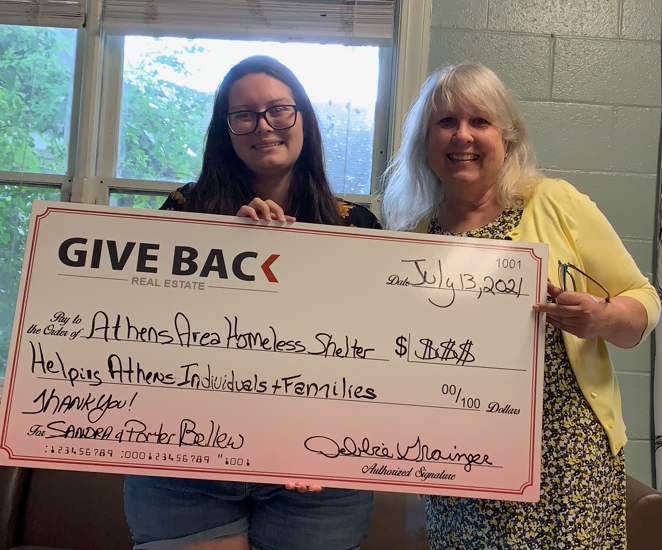 Debbie Grainger GIVES BACK to the Athens Area Homeless Shelter