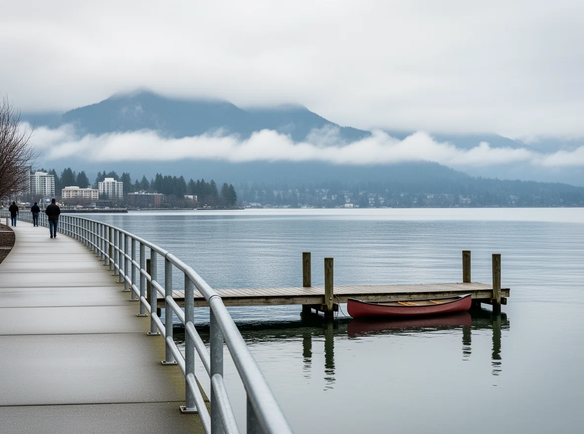 Tacoma waterfront scenery with mountain views