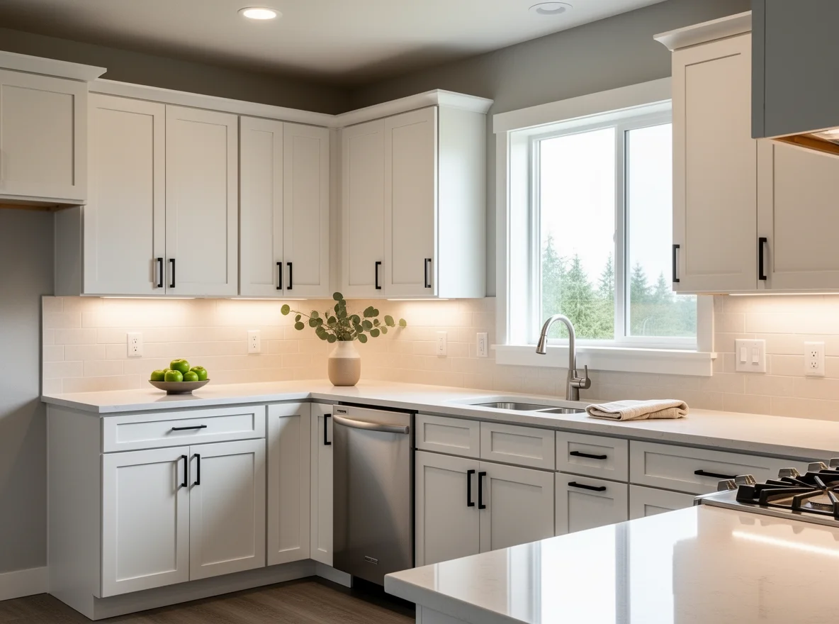 Clean, bright kitchen with simple updates in Spanaway