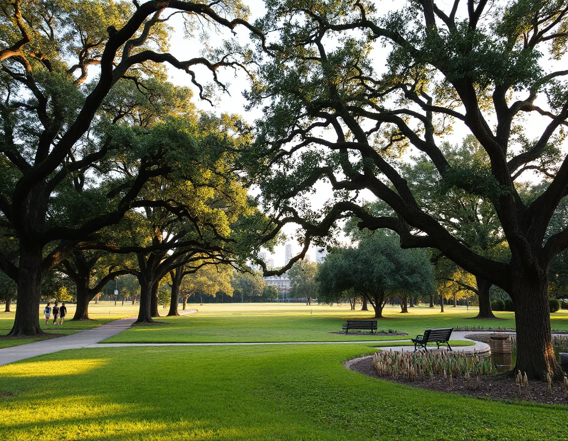 Leafy Houston neighborhood park near the Inner Loop