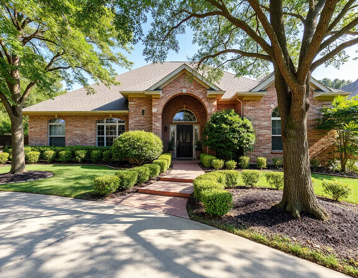 Freshly maintained West Houston home exterior