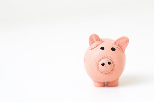 A miniature pink piggy bank 